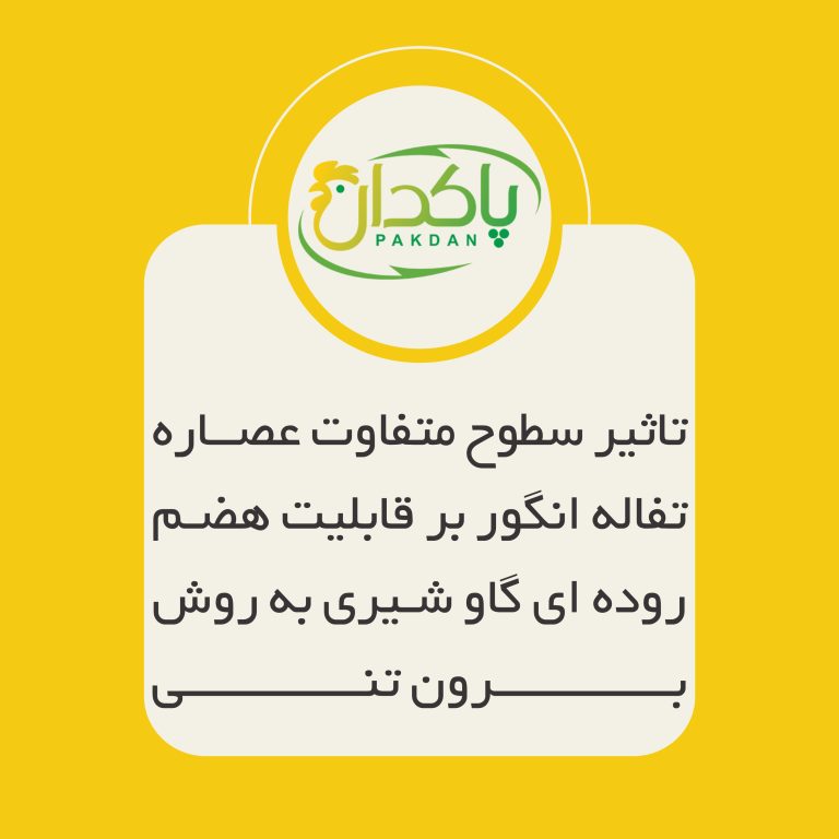 تاثیر سطوح متفاوت عصاره تفاله انگور بر قابلیت هضم روده ای گاو شیری به روش برون تنی